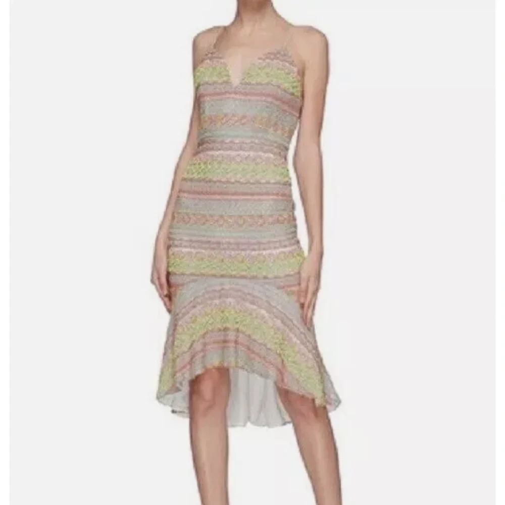 Alice + Olivia Amina All Over Embroidery Sweetheart Neck Dress - Brand New sz 10 - Picture 5 of 12